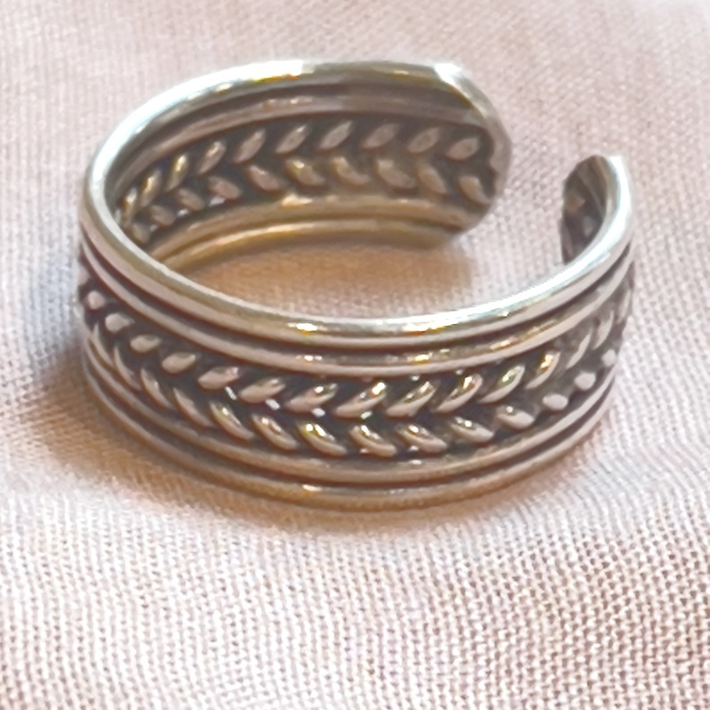 Vintage Toe ring rope braided sterling silver